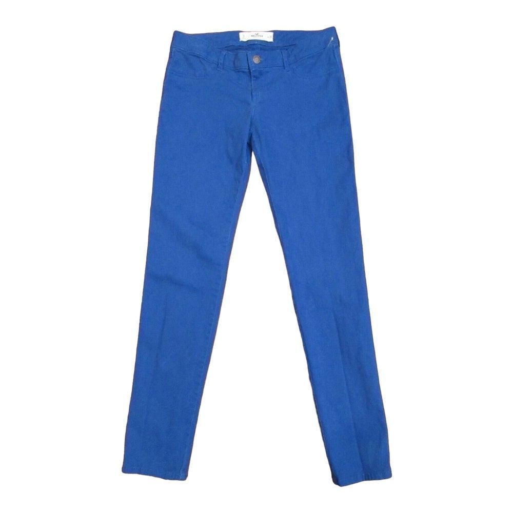 Hollister Womens Pants Dark Blue Skinny Leg Solid Low Rise Casual Y2K 26